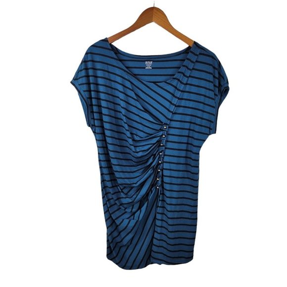 New Ana Plus Size 1X Shirt Top Tee T-Shirt stretch Cotton Stripe y2k scene kid - Picture 2 of 7